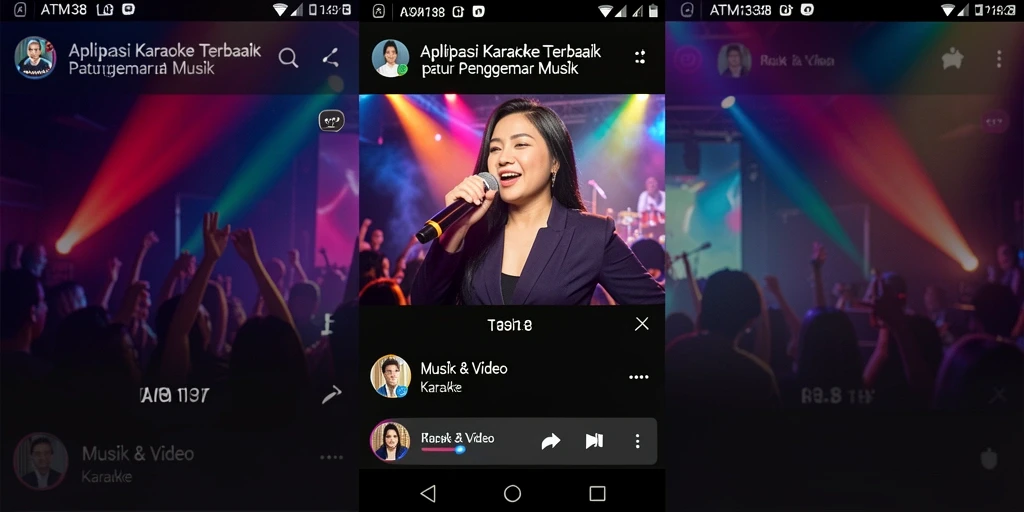 Tampilan antarmuka aplikasi Karaoke ATM138 yang menarik dan ramah pengguna.