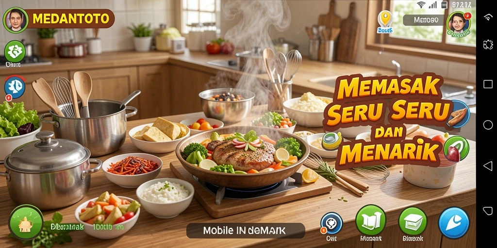 Antarmuka menarik dengan berbagai pilihan resep Memasak.