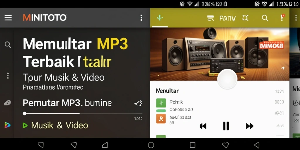 Antarmuka MINITOTO dengan fungsi Pemutar MP3 yang menarik.