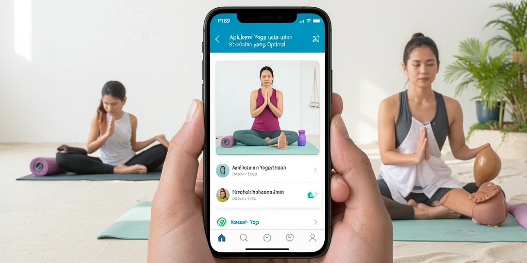 Antarmuka PT89 menampilkan sesi yoga yang menarik dan interaktif.