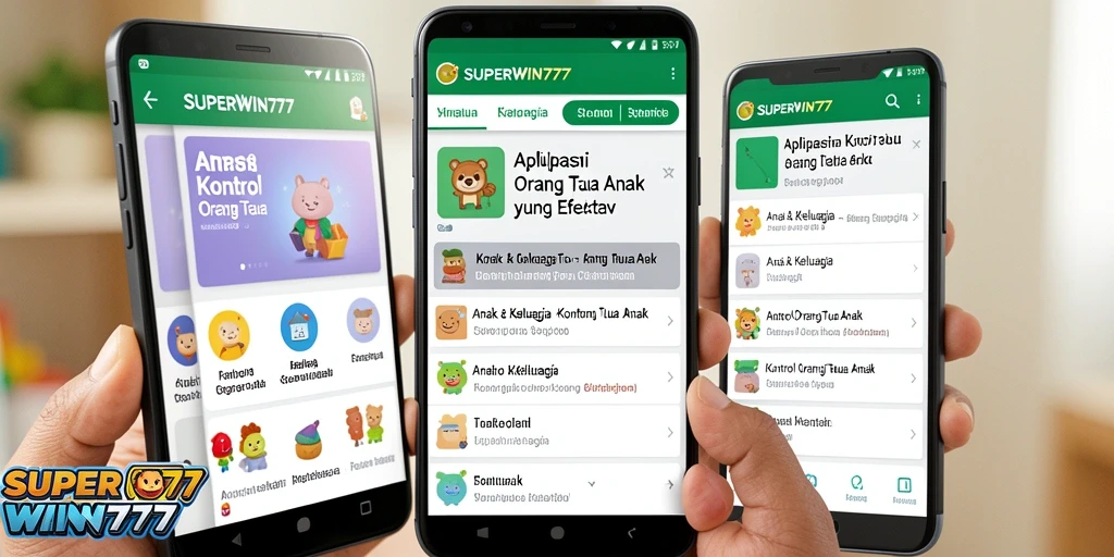 Tampilan antarmuka aplikasi Kontrol Orang Tua Anak yang intuitif.