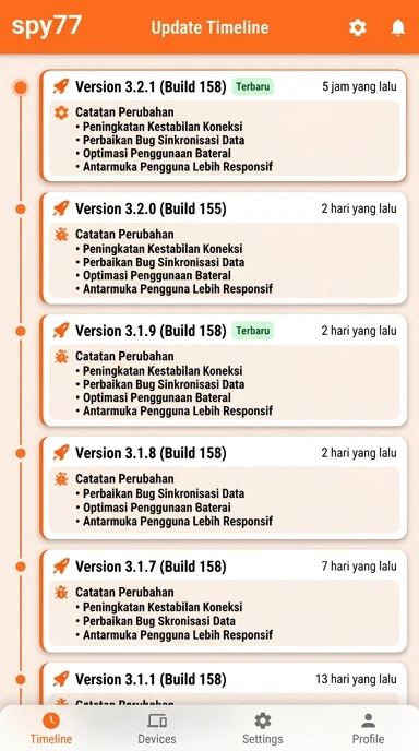 Riwayat Versi spy77 untuk Pengguna Android
